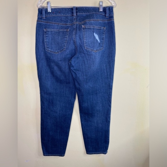 Talbots Flawless Five Pocket Boyfriend Style Distressed Plaid Patches Size 8P - Picture 2 of 7